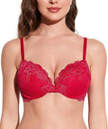 Women’s Push Up Lace Bra Comfort Padded Underwire Bra Lift Up