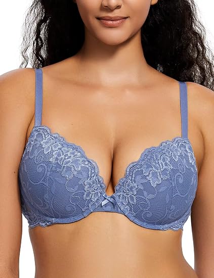 Women’s Push Up Lace Bra Comfort Padded Underwire Bra Lift Up